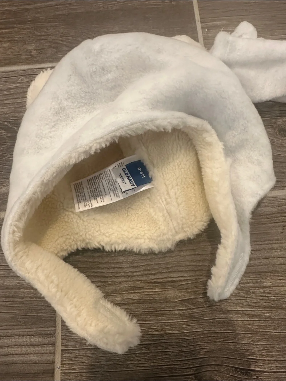 Old Navy Baby Cream Teddy Ear Hat with Matching Mittens